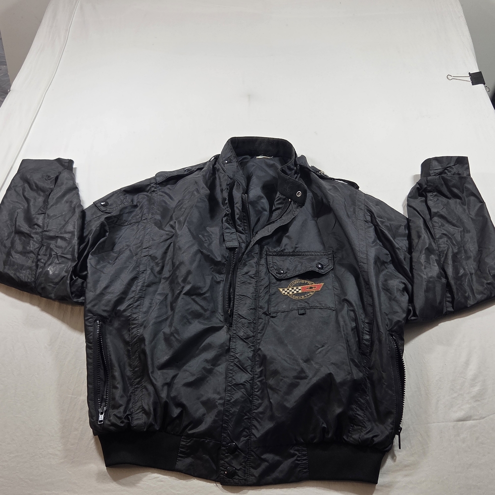 Horizon CORVETTE JACKET Men's Black Bomber Jacket with Embroidered Logo